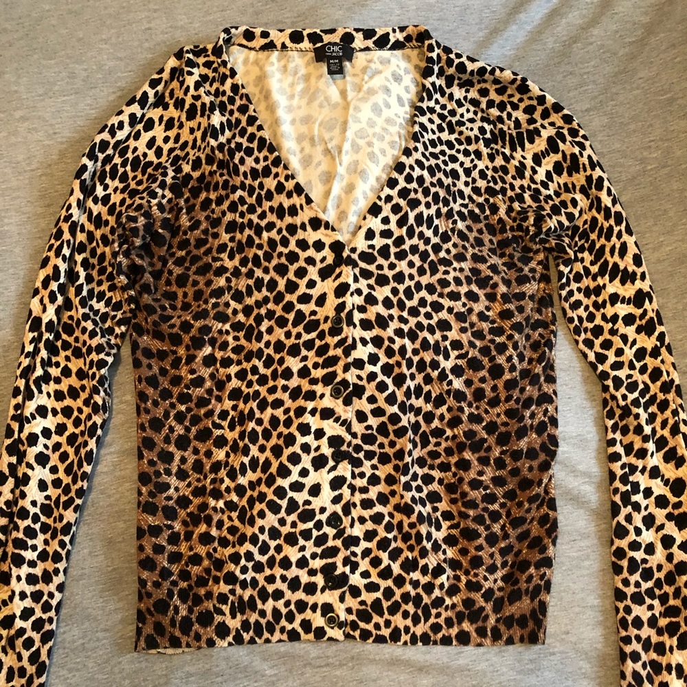 Animal print cardigan